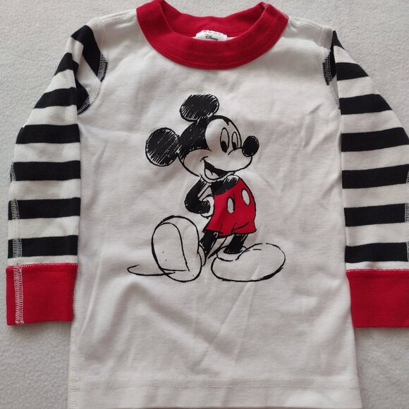 Hanna Andersson Disney Pajama Set 2T Mickey Mouse Organic Cotton Long Johns - Picture 3 of 9